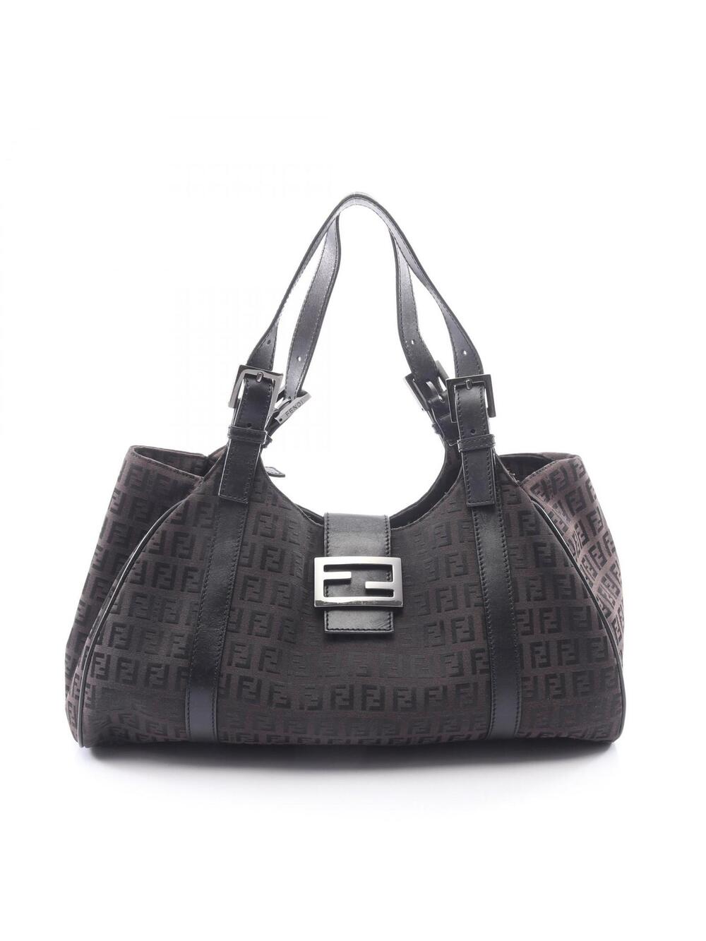 Fendi Zucchino Handbag Canvas Leather #273003F60B